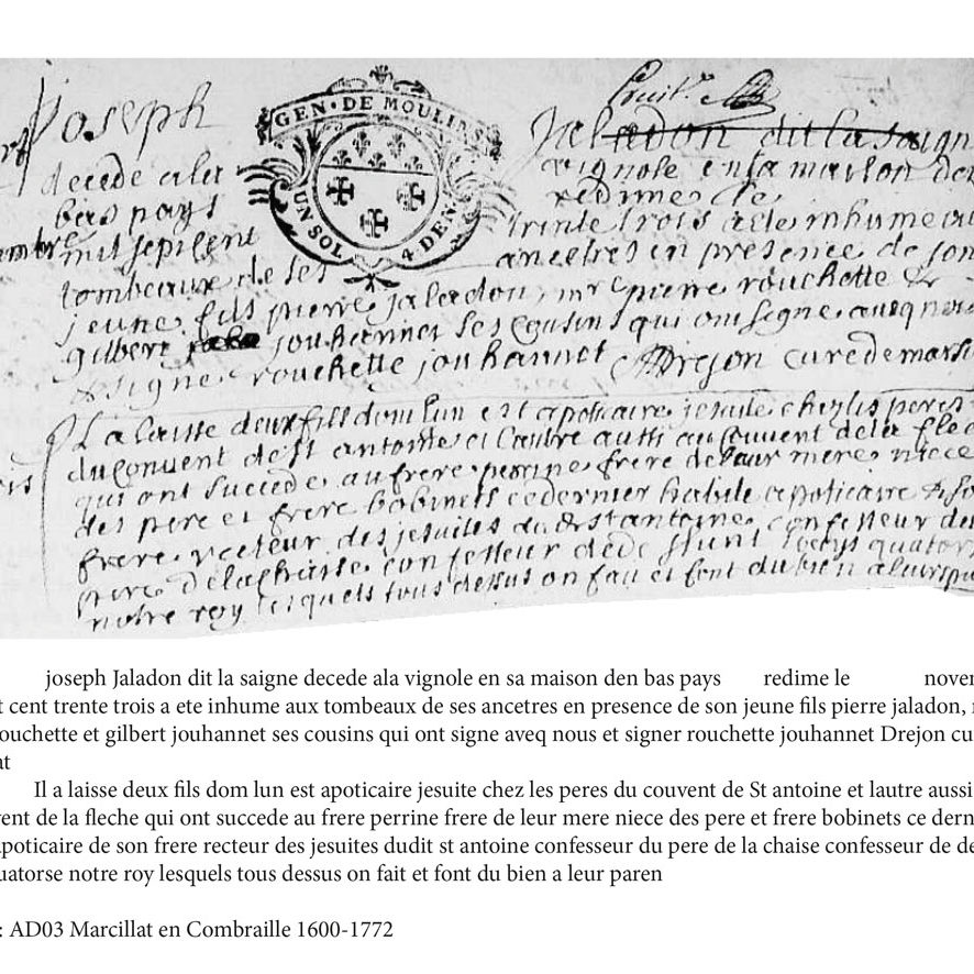 Traduction Généalogie Audrey BRAIN